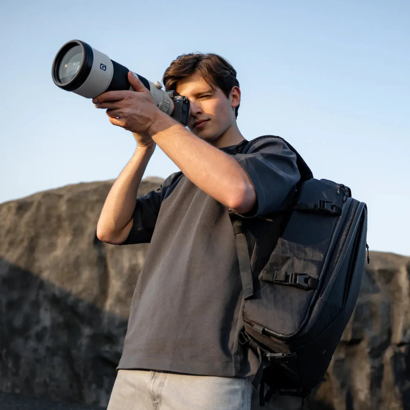Outdoor camera backpack designed for long shoot days and field comfort.