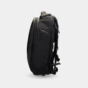 28L backpack with front opening, side camera pocket, and interior dividers.