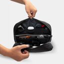 Multi-pocket organizer for small tech items, accessories, and travel gear.