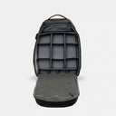Organized camera backpack with smart divider system for secure packing.