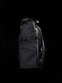 Minimalist rolltop camera backpack with durable straps and modern design