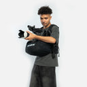 Camera stabilization system that locks into a saddle. Reduces fatigue and keeps footage shake-free.